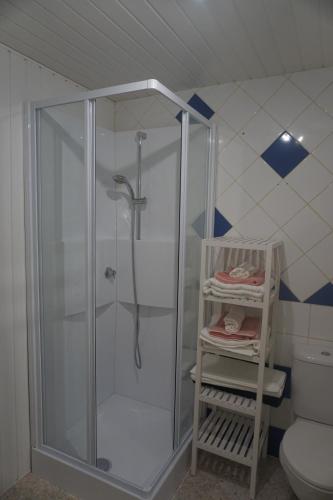a shower stall in a bathroom with a toilet at Villa La PROVENCE in Hyères
