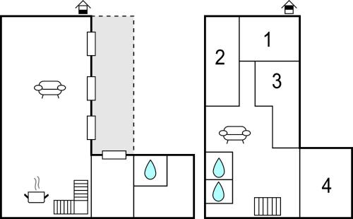 a block diagram of a building with four floors at 4 Bedroom Amazing Home In Flacy in Lailly