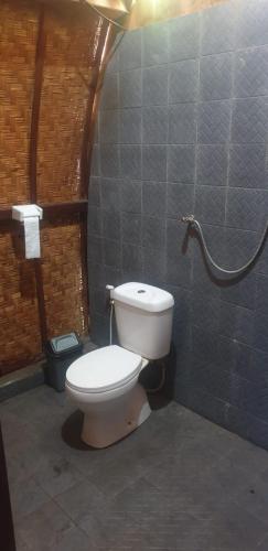 ein Bad mit einem WC und einer Dusche in der Unterkunft High villa in Batununggul