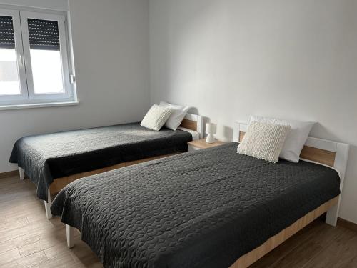 a bedroom with two beds and a window at Apartment Irene in Vir