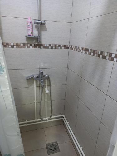 e bagno con doccia e doccia. di Apartman Mici a Niš