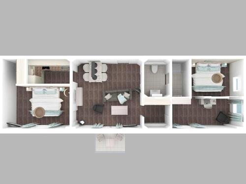 einen Grundriss eines Zimmers in der Unterkunft Ohlerich Speicher App. 19 - Meerblick in Wismar