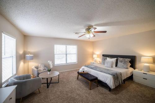 a bedroom with a bed and a ceiling fan at Perfect stay in San Antonio TX in San Antonio