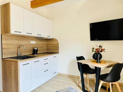 Kuchyň nebo kuchyňský kout v ubytování MYAPPARTEMENT
