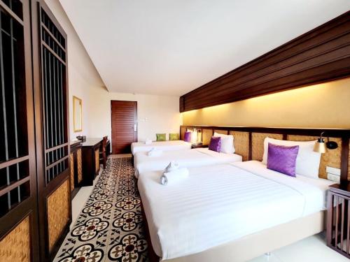 Katil atau katil-katil dalam bilik di Nordwind Hotel