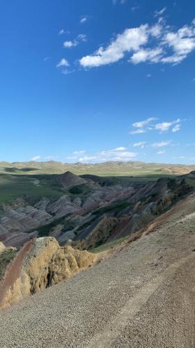 a view of the desert from the top of a hill at Mamuka's Guesthouse in Udabno