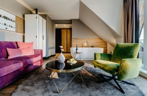 Posezení v ubytování Relais & Châteaux Landhaus Stricker
