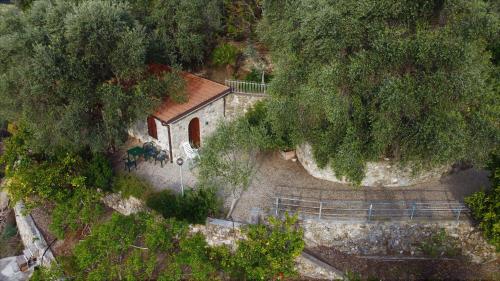 an overhead view of a house with stairs and trees at U Ciousu by Ligurian Life APPARTAMENTI IN AGRITURISMO in Vallebona