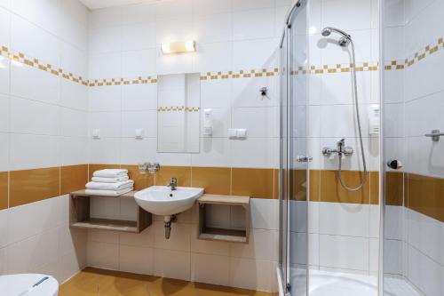Koupelna v ubytování Hotel Lechicka
