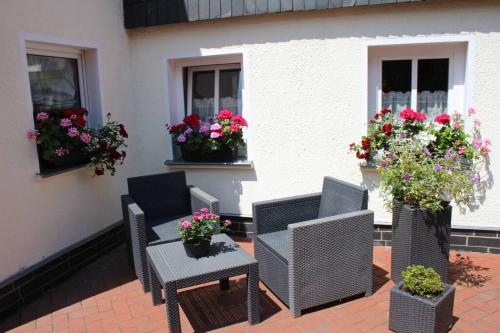 Μπαλκόνι ή βεράντα στο Infrarotsauna & Platz für Familien - Maisonette Fritz in Großschönau