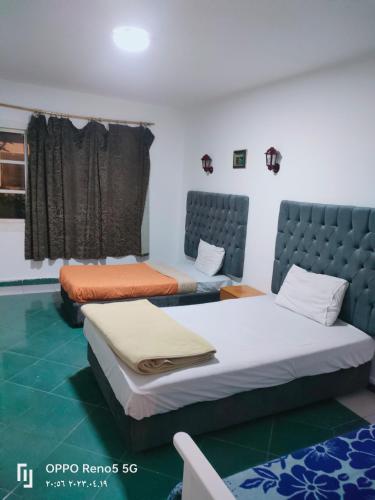 Habitación con 2 camas y ventana en Flat for rent, en Sharm El Sheikh