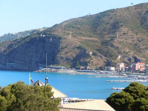 a view of a body of water with a mountain at Grand Hotel Villa Balbi in Sestri Levante
