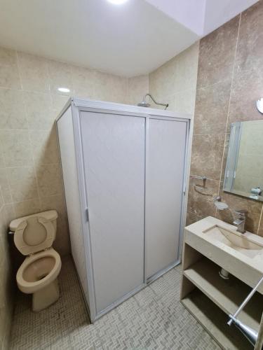 un bagno con wc, doccia e lavandino di Hermosa casa ubicada en zona centro, andares y estadio a Guadalajara
