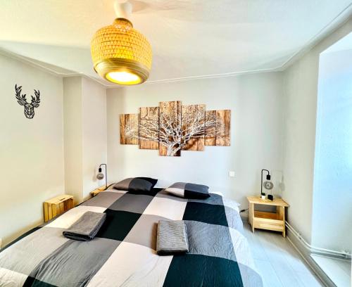 Posteľ alebo postele v izbe v ubytovaní Seppala charmant appartement
