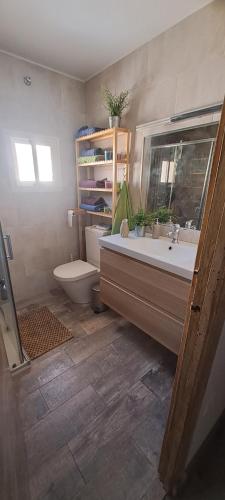 a bathroom with a tub and a toilet and a sink at Playas, cultura y gastronomía en Casa Sarco 2 habitaciones in San Fernando