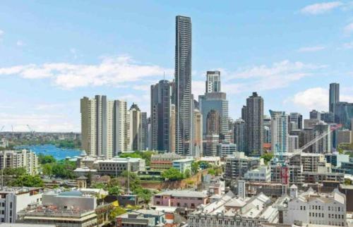 a view of a city skyline with tall buildings at New 3 Bed Penthouse Resort style complex in Brisbane
