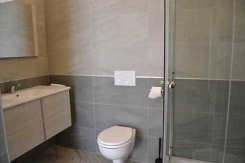 a bathroom with a shower and a toilet and a sink at B&B Armonia in Verona
