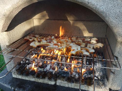 Barbacoa disponible para clientes en la casa o chalet