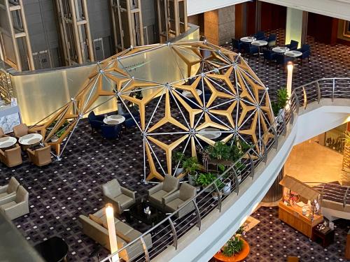an overhead view of the lobby of a building at Ambassador Hotel Hsinchu in Hsinchu City