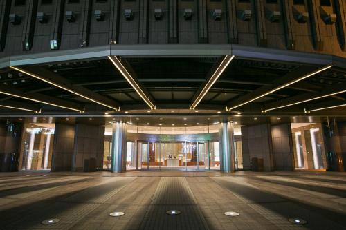 an empty lobby of a building with a wooden floor at Ambassador Hotel Hsinchu in Hsinchu City