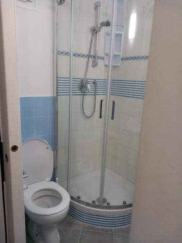 a bathroom with a toilet and a shower at Residence Sole Dell'Argentario in Porto Santo Stefano