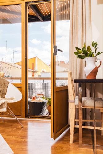 Balkoni atau teres di Eco-Hotel Doña Mayor