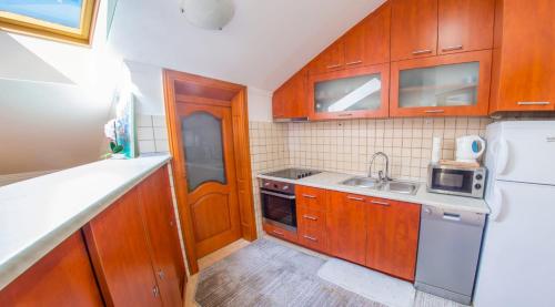 Cuisine ou kitchenette dans l'établissement Luka-Mostar Free Parking with eCharger