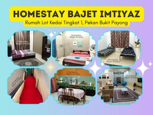 uma colagem de fotos de uma casa em Homestay Bajet Imtiyaz, Terengganu em Bukit Payong