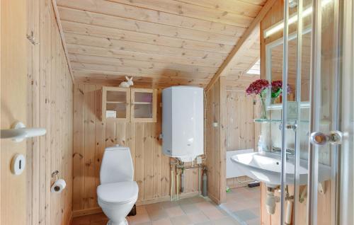 SkovbyにあるHnsehusetのバスルーム(トイレ、洗面台付)