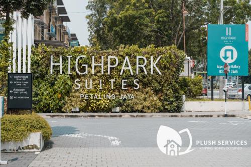 a sign for a highmark suitesearch at HighPark Suites in Petaling Jaya, Kelana Jaya by Plush in Kampong Baharu Sungai Way