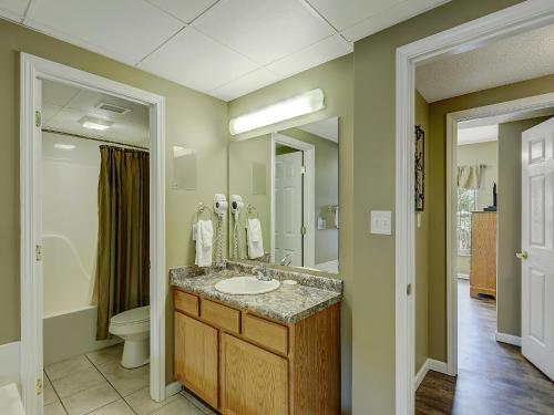 un baño con lavabo e inodoro en Making Memories Whispering Pines 624, en Pigeon Forge