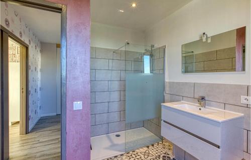 een badkamer met een wastafel en een douche bij 3 Bedroom Beautiful Home In Rabastens in Rabastens