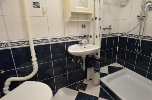 een badkamer met een toilet en een wastafel bij Nella Apartment in Rovinj
