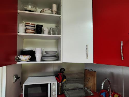 Η κουζίνα ή μικρή κουζίνα στο Casita de invitados cerca de Madrid