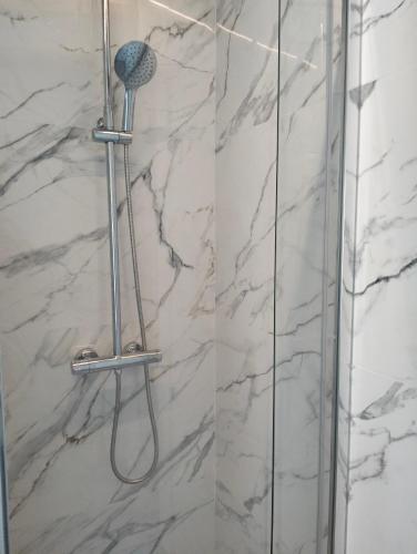 a shower with a shower head in a bathroom at Gran Via 16 Bilbao centro LBI00574 in Bilbao