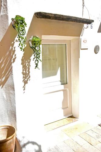 a dog house with a window and a plant at La Chicca di Ste in Gallipoli