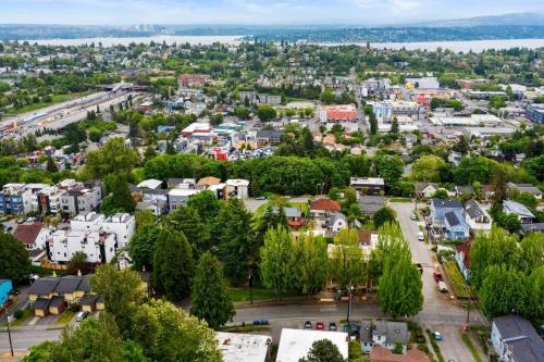 an aerial view of a city with trees and buildings at Seattle Cloud 2BR Prime Location in Seattle
