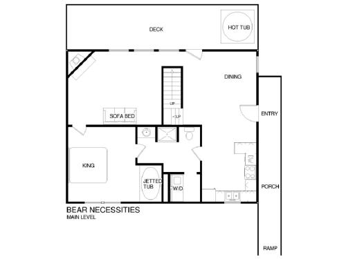 Majutuskoha Bear Necessities korruse plaan