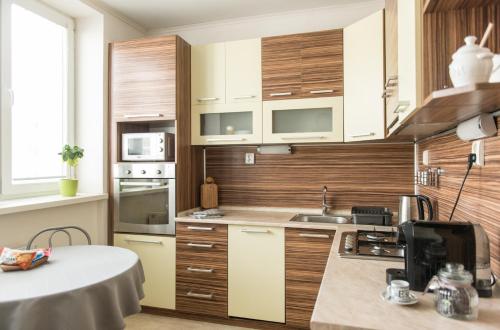 Η κουζίνα ή μικρή κουζίνα στο Útulný apartmán v centre mesta