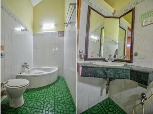 2 immagini di un bagno con lavandino e servizi igienici di 5 BHK Villa with private pool, Goa Garden Resort at Benaulim - Colva beach a Colva