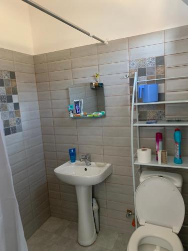 un baño con lavabo e inodoro en Dusheti23, en Dushetʼi