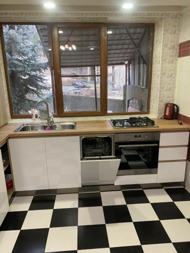 Cuisine ou kitchenette dans l'établissement Tsaghkadzor Family Villa