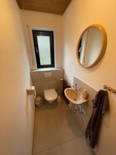 Bilik mandi di Ferienwohnung Janz Jürgen und Bianka