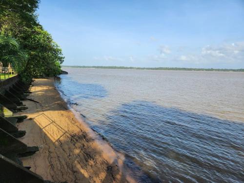 a view of a body of water with trees at Hello-Guyane, Marina 5, Studio Prestige 5 étoiles in Saint-Laurent du Maroni