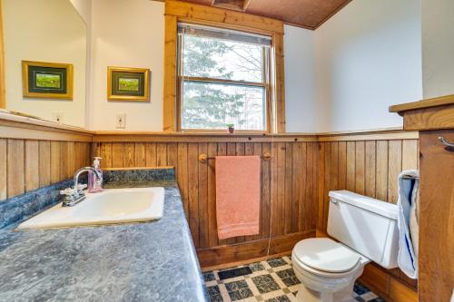 ein Bad mit einem Waschbecken und einem WC in der Unterkunft Mackinaw City Getaway - 3 Mi to City Beach! in Mackinaw City