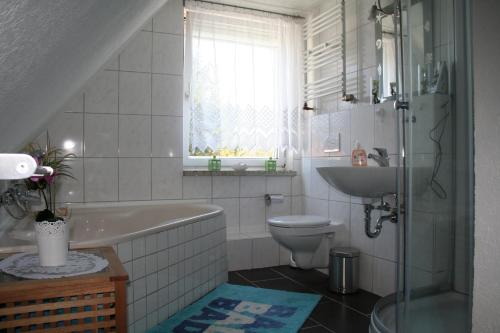 Koupelna v ubytování Haus Stricker