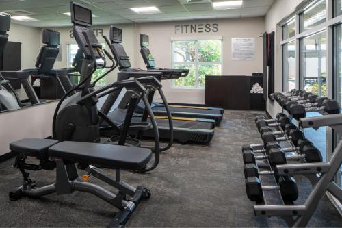 a fitness room with treadmills and machines at Fairfield Inn & Suites by Marriott Destin in Destin