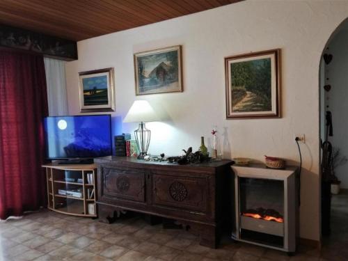 TV a/nebo společenská místnost v ubytování Haus Rhodania - wie bei sich zu Hause