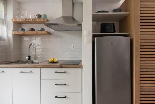 Dapur atau dapur kecil di Bungalows Iphigenia