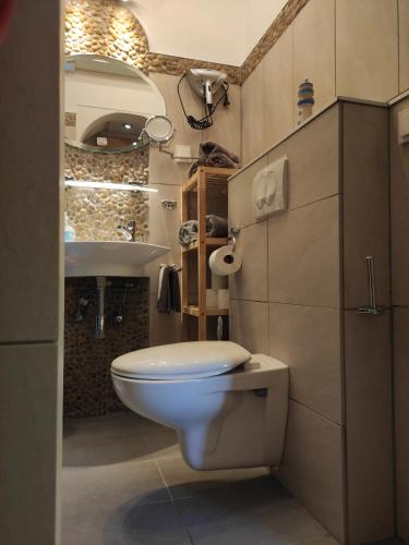 Koupelna v ubytování FeWo Seepferdchen